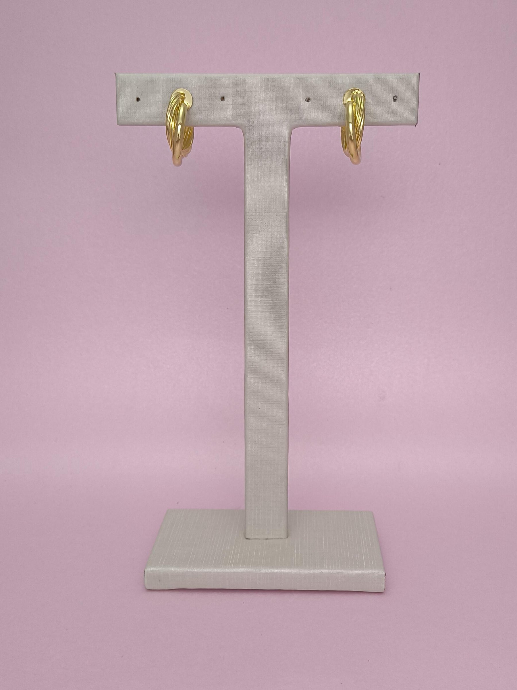 Argola Dupla Lisa E Espiral: Estilo Moderno Com Design Distinto