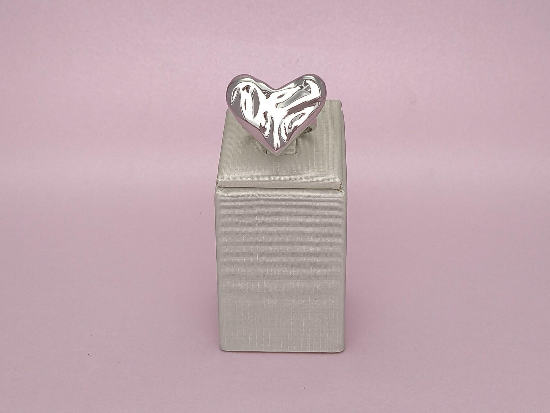 Anel Cuore Martelado Regulável