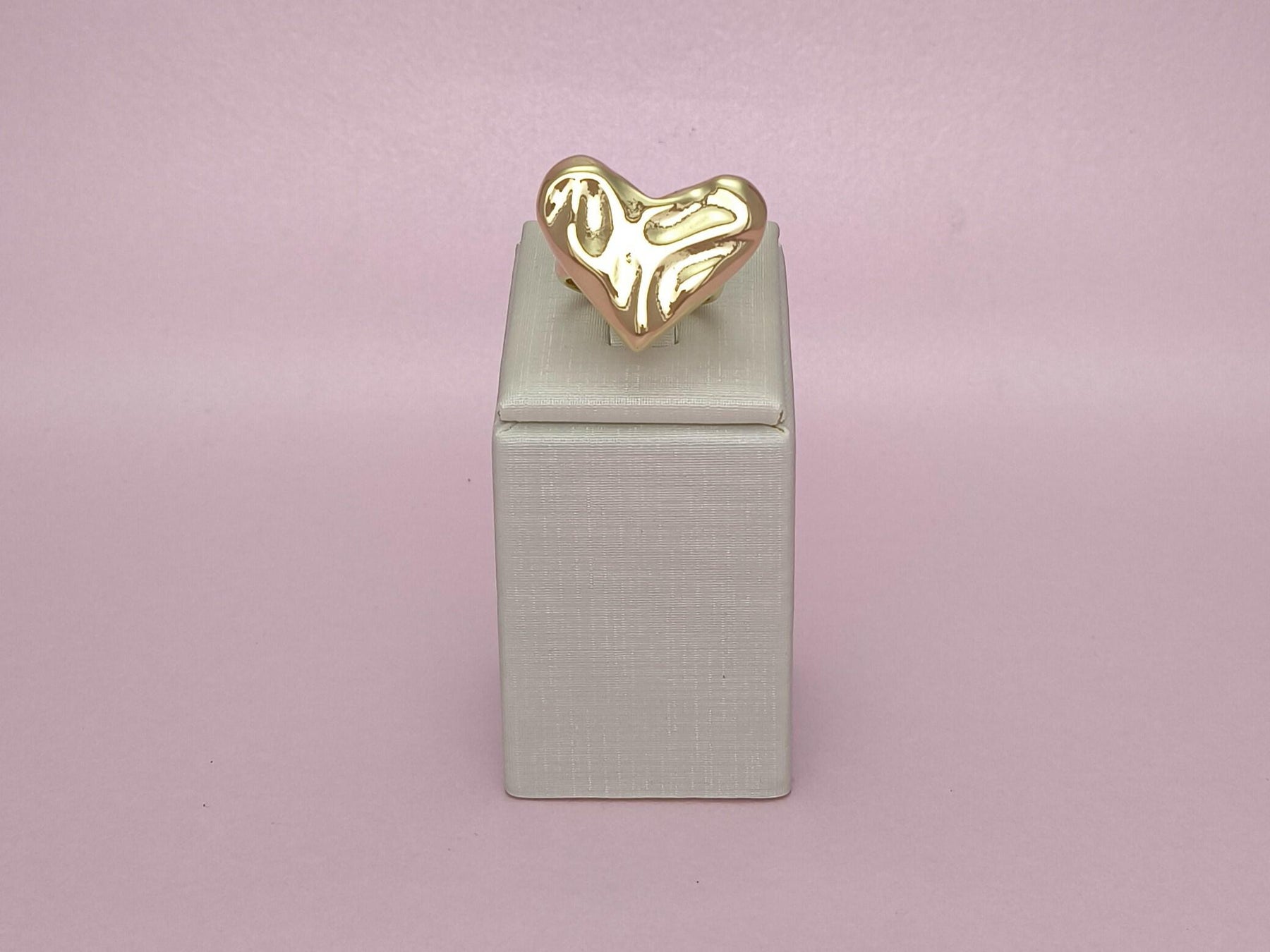 Anel Cuore Martelado Regulável