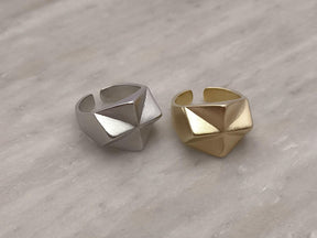 Anel Geométrico Acetinado Regulável