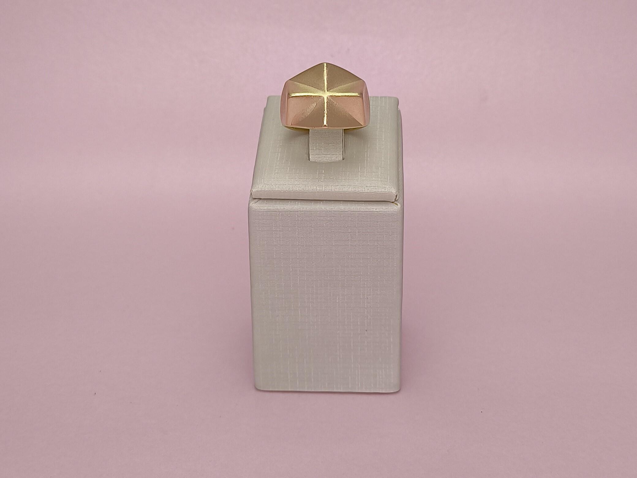 Anel Geométrico Acetinado Regulável