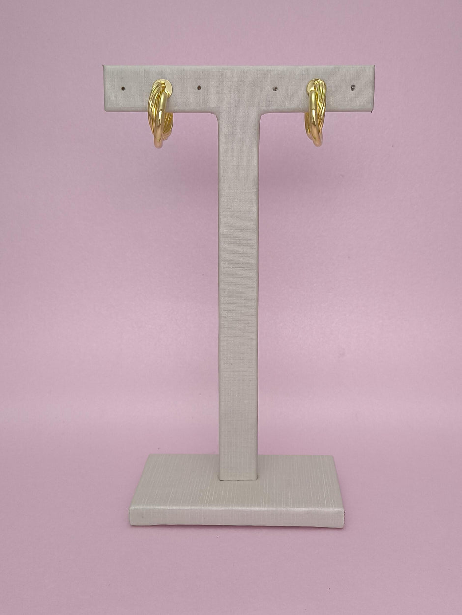 Argola Dupla Lisa E Espiral: Estilo Moderno Com Design Distinto