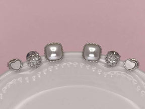 Trio Corações e Quadrado: brilho delicado para destacar sua personalidade com charme e sofisticação