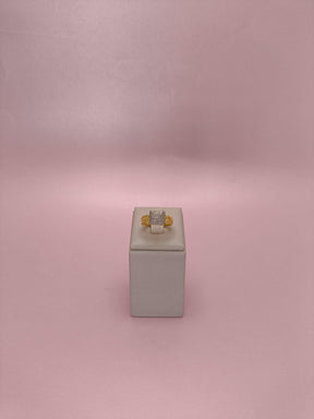 Anel Quadrado Cravejado