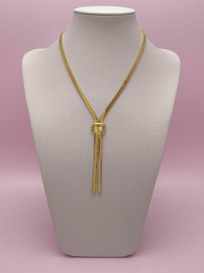 Colar Gravata Dupla Corrente Com Fecho