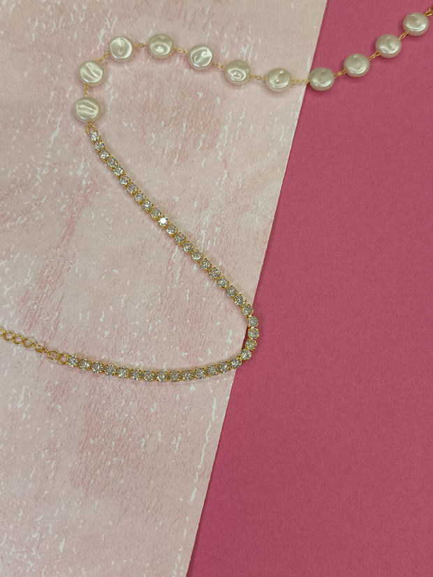 Choker Com Pérolas e Meia Riviera