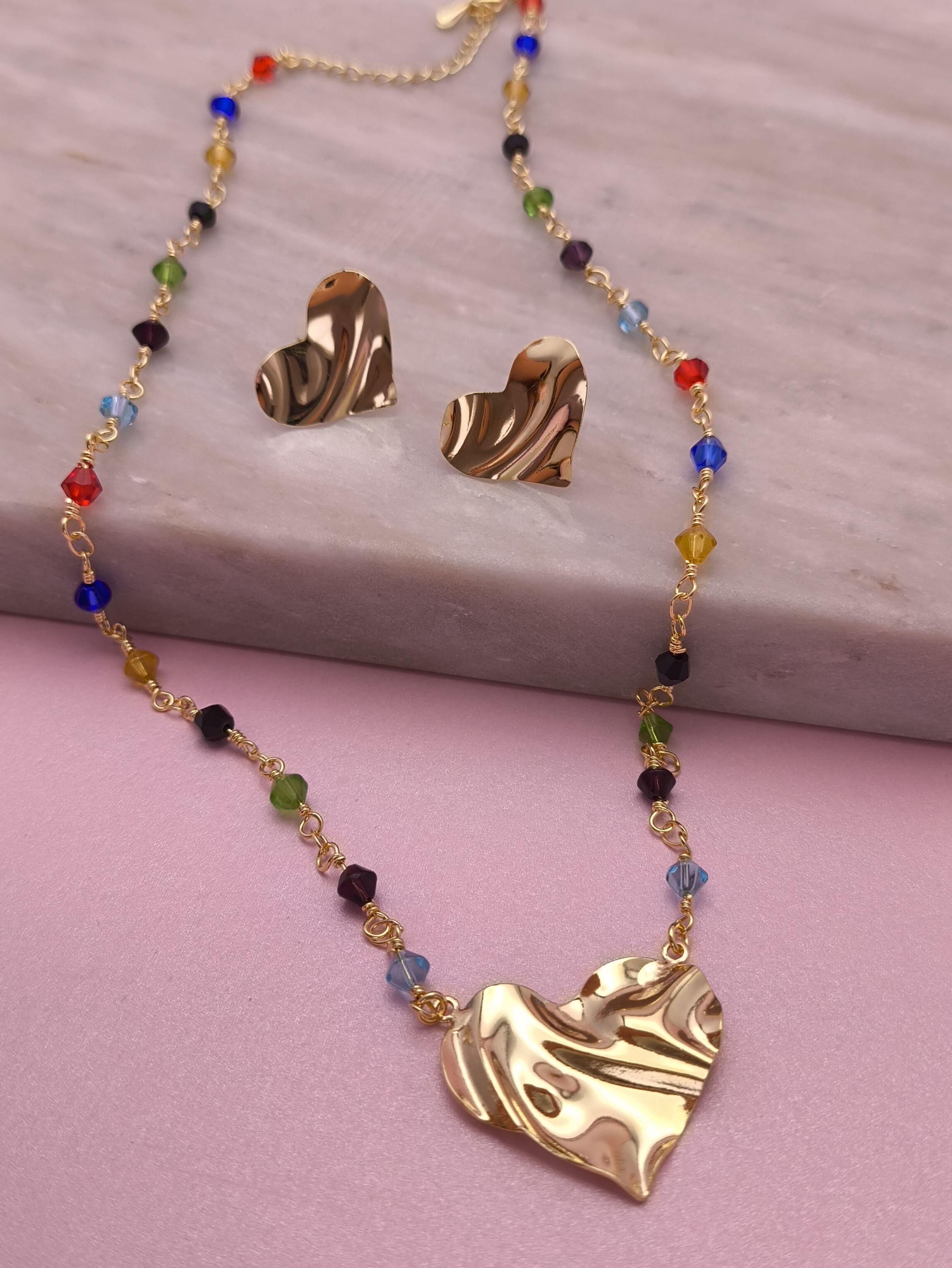 Conjunto Coração Martelado: autenticidade com brilho e cor