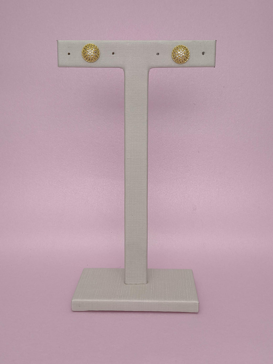 Brinco Botão Cravejado P: Delicadeza E Brilho Em Tamanho Compacto