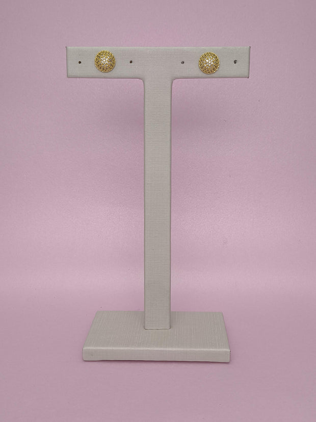 Brinco Botão Cravejado P: Delicadeza E Brilho Em Tamanho Compacto