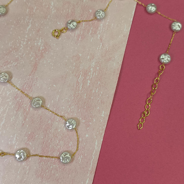 Choker Com Pérolas Achatadas