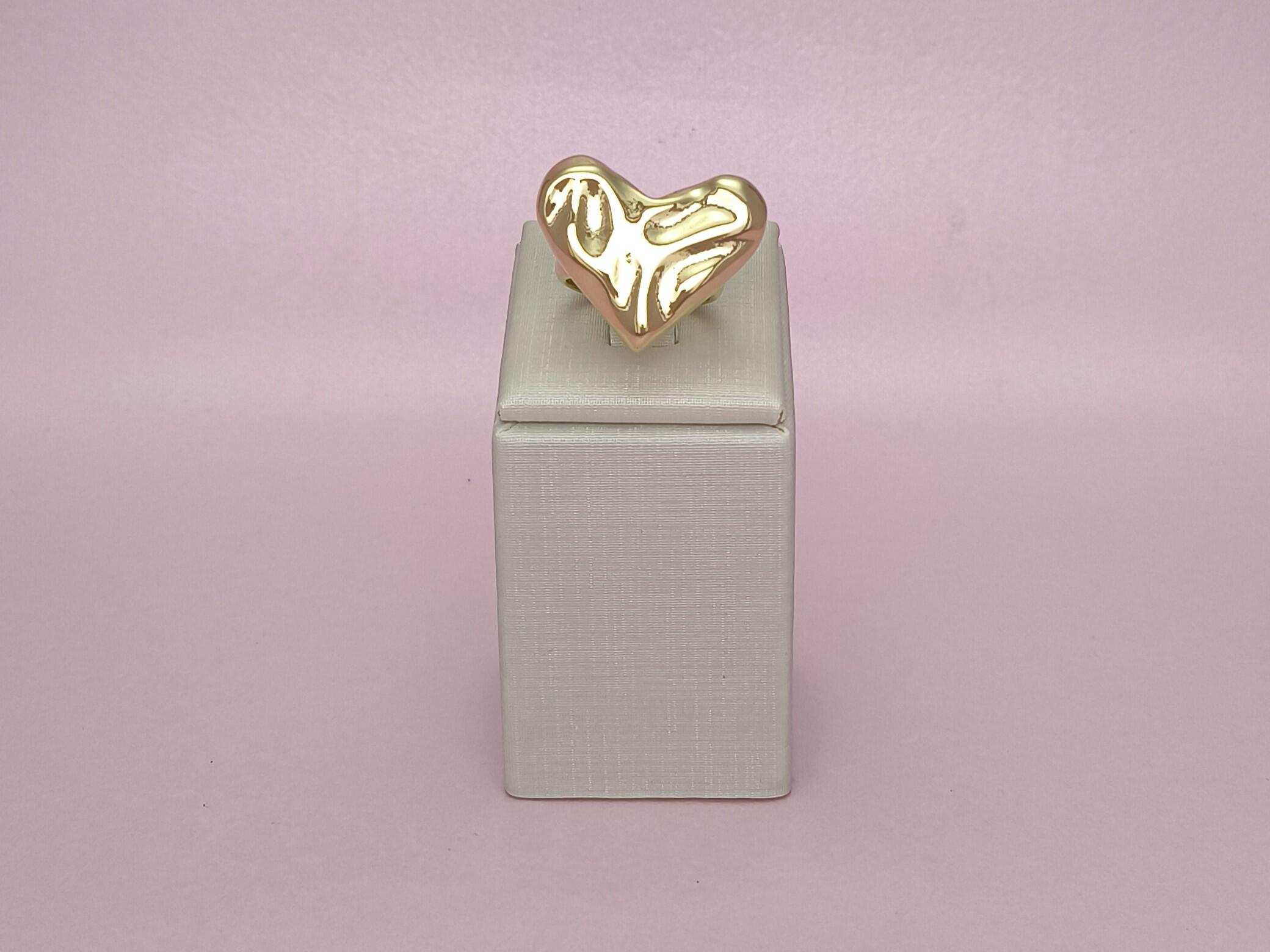 Anel Cuore Martelado Regulável
