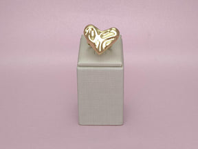 Anel Cuore Martelado Regulável