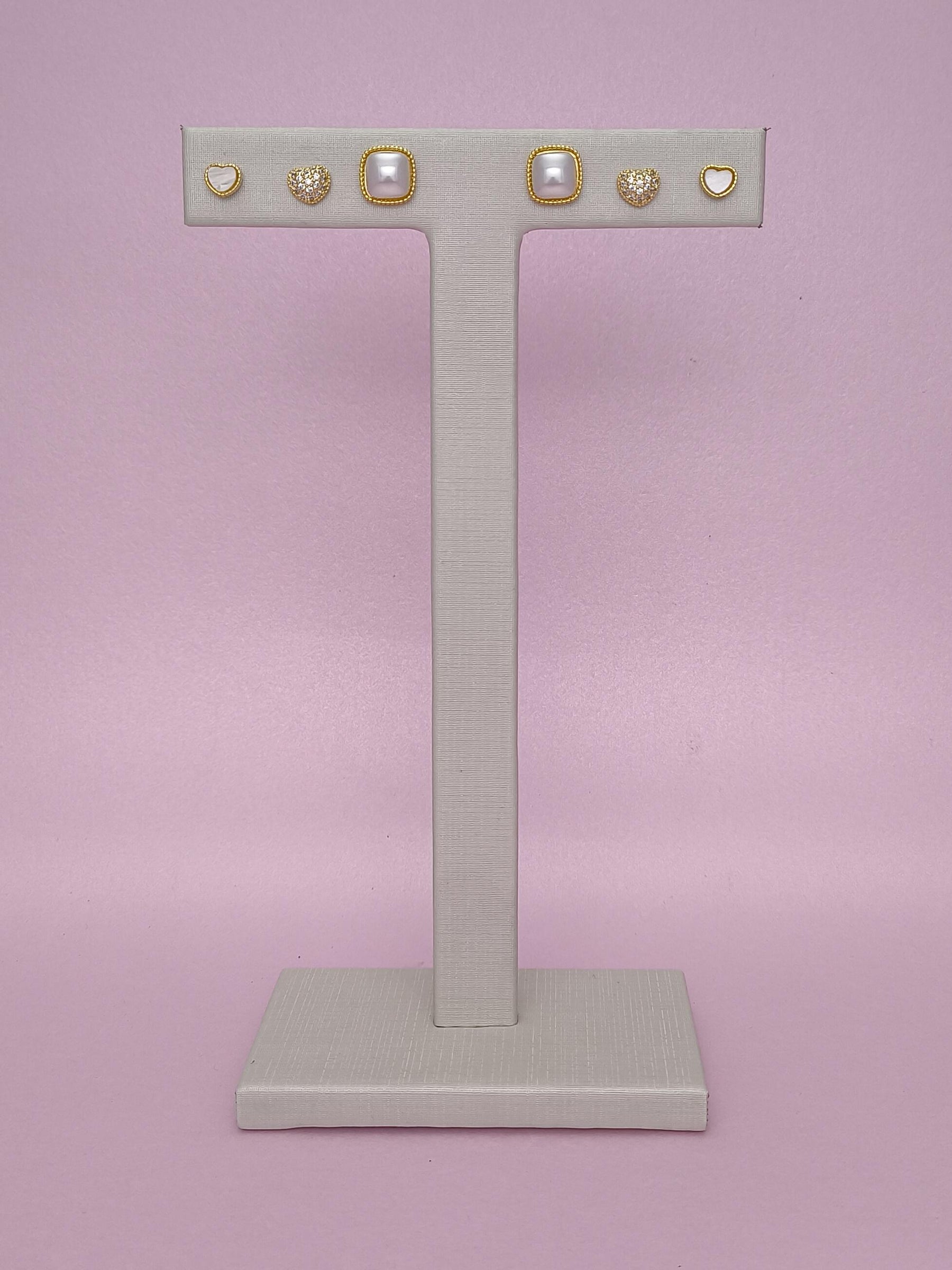 Trio Corações e Quadrado: brilho delicado para destacar sua personalidade com charme e sofisticação