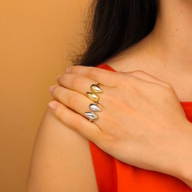 Anel Duas Gotas Invertidas