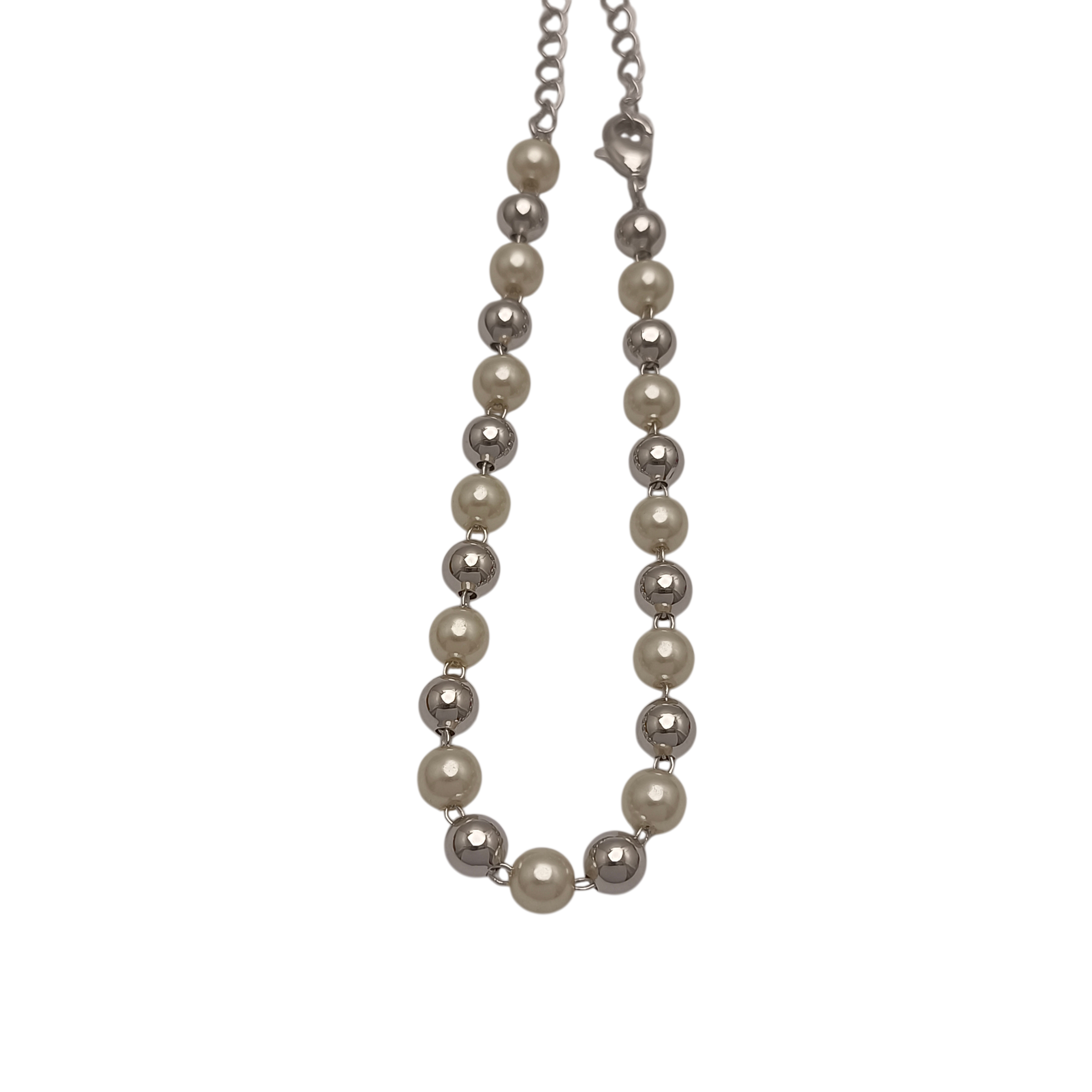 Pulseira Esferas Lisas e Pérolas