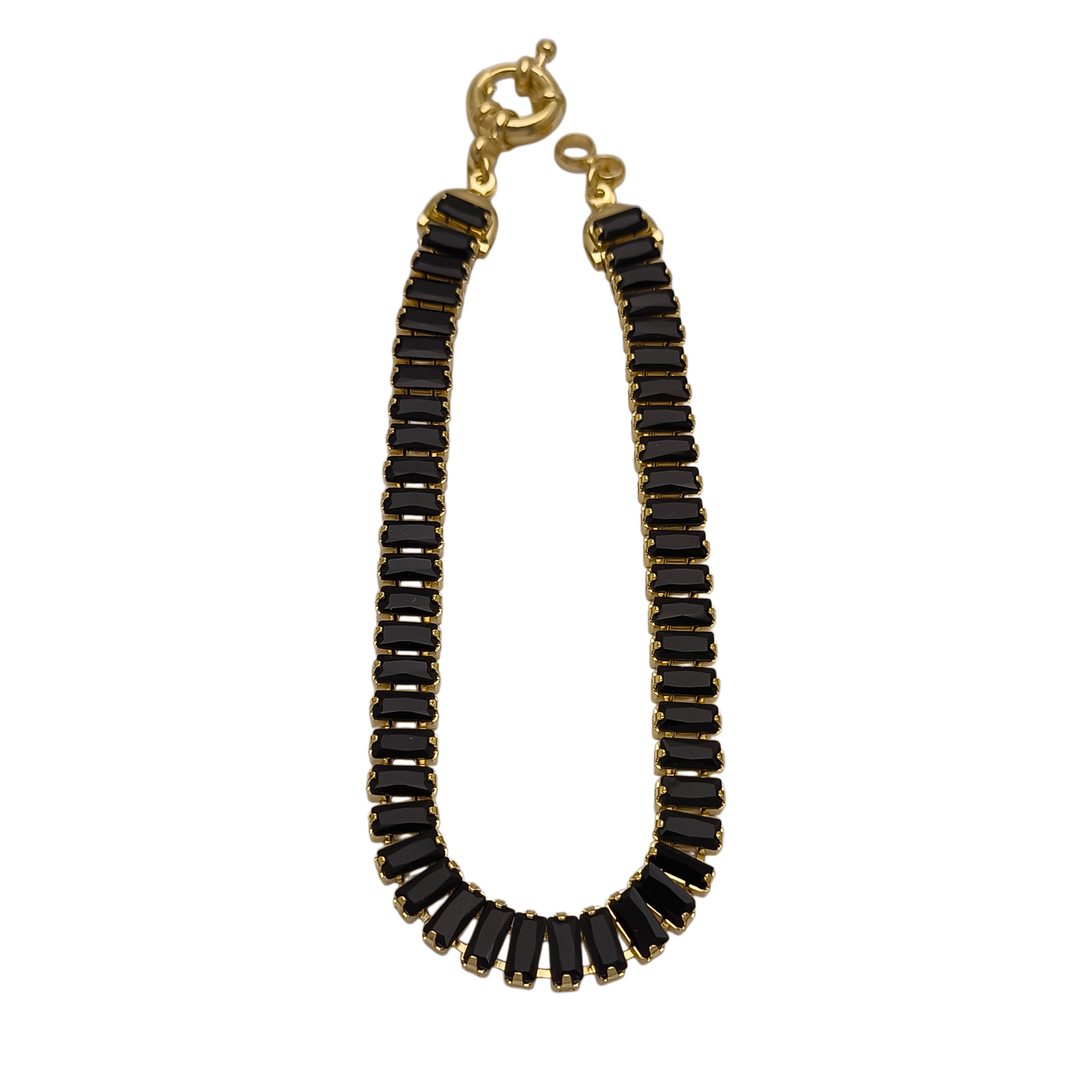 Pulseira Riviera Retangular com Zircônias Pretas