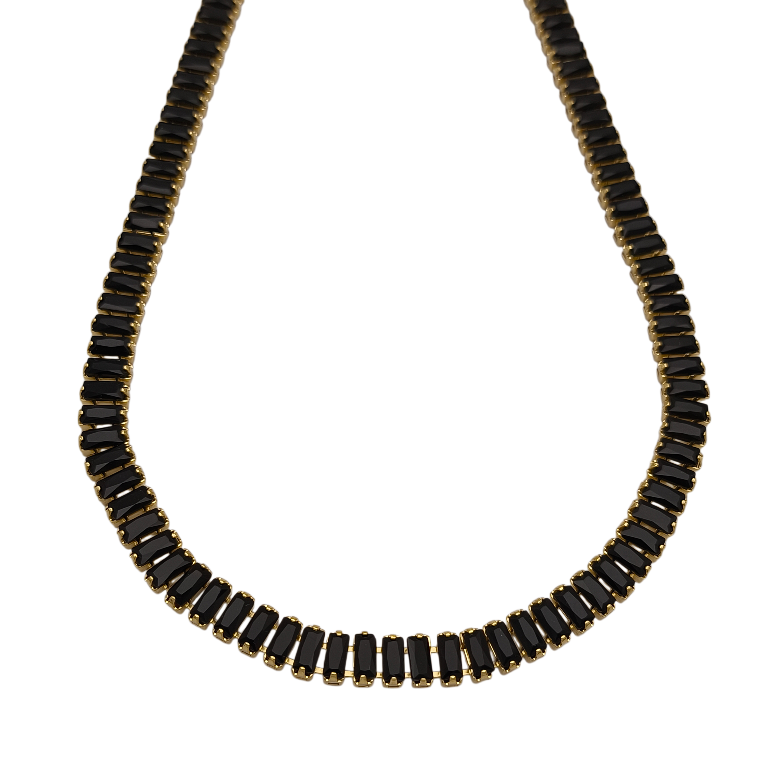 Riviera Retangular com Zircônias Pretas