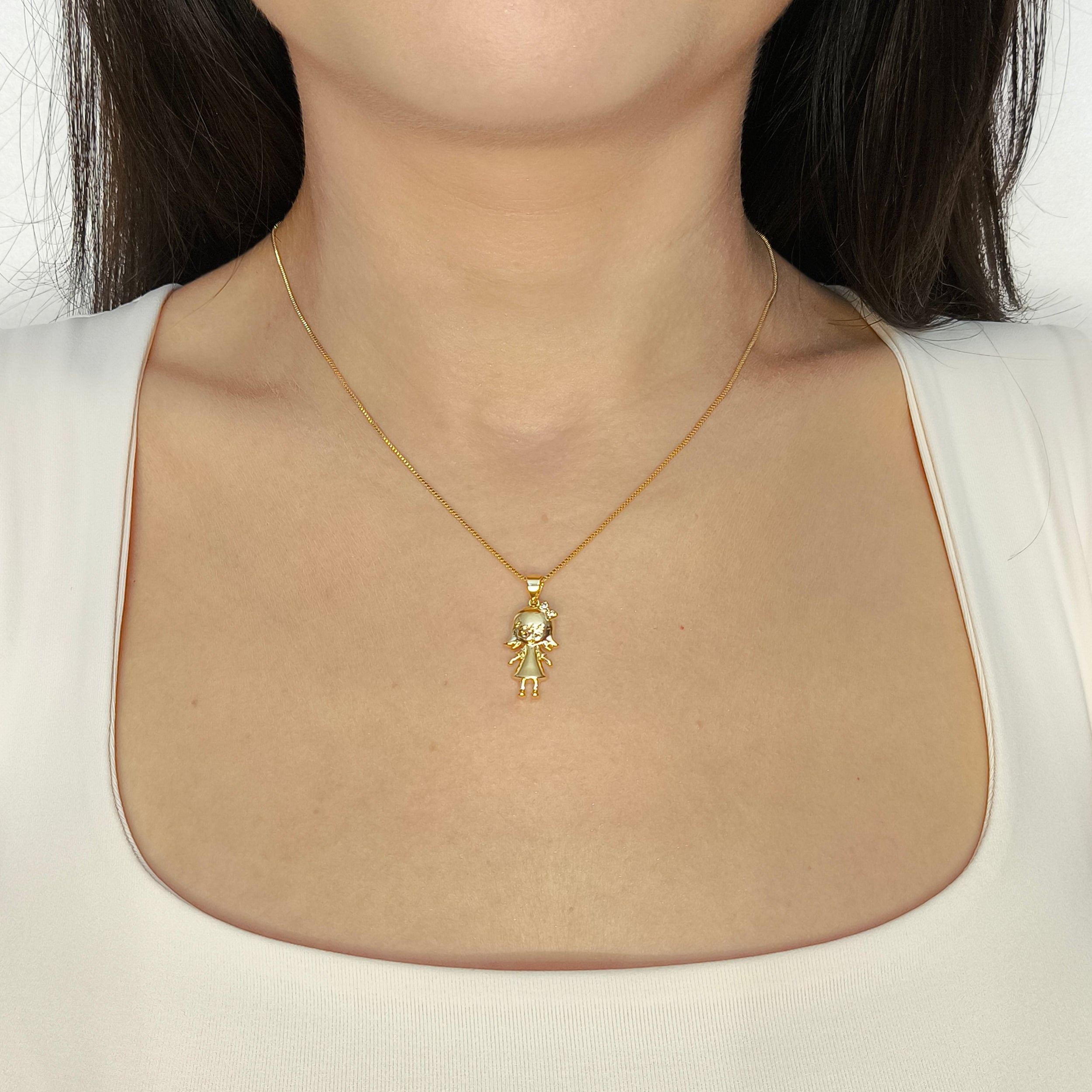 Pingente Filha com Laço de Zircônia