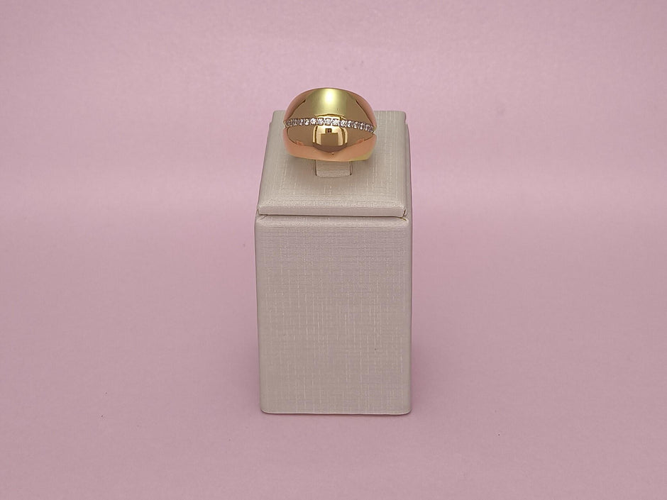 Anel Liso Cravejado Regulável