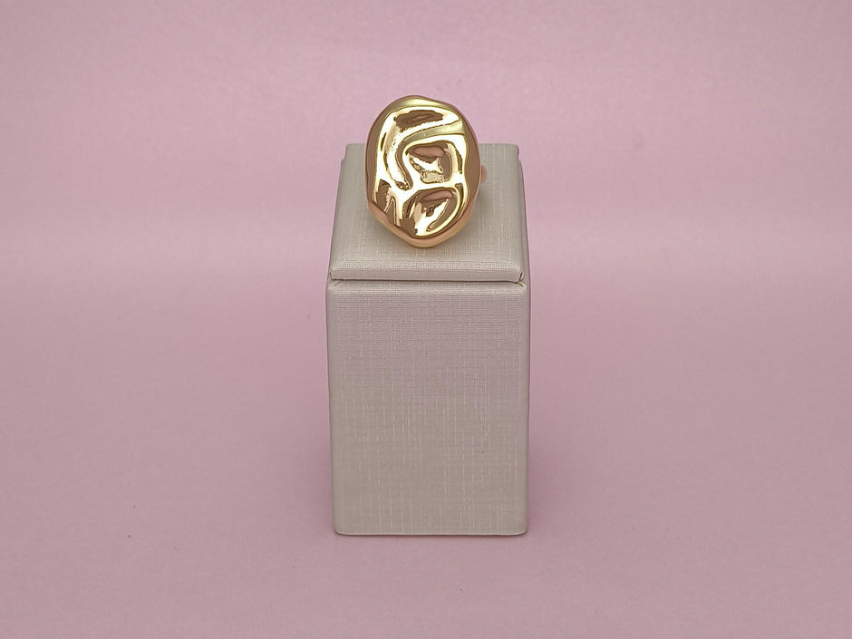 Anel Arredondado Martelado Regulável