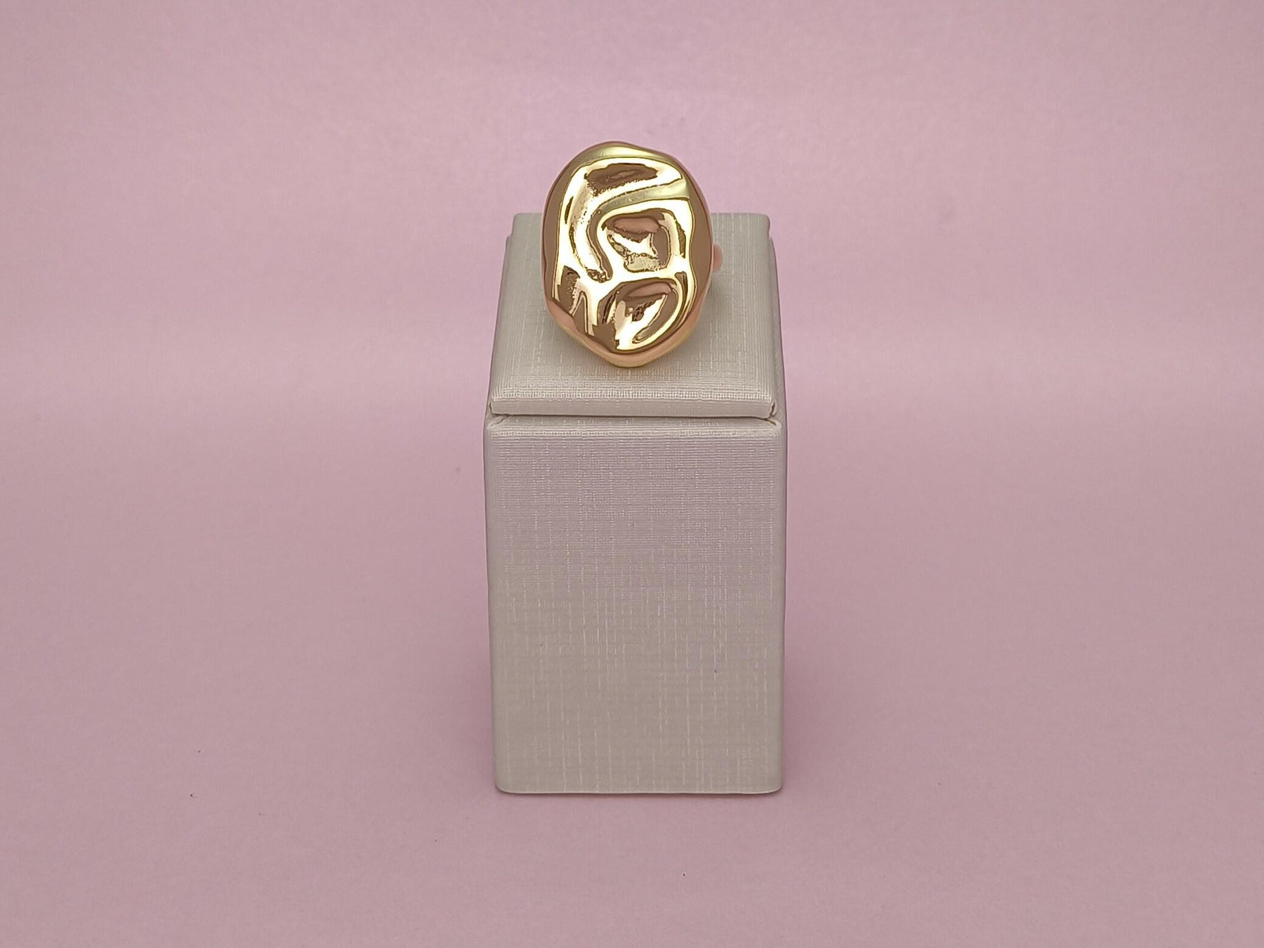 Anel Arredondado Martelado Regulável