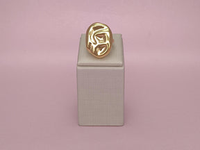 Anel Arredondado Martelado Regulável