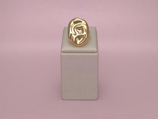 Anel Arredondado Martelado Regulável