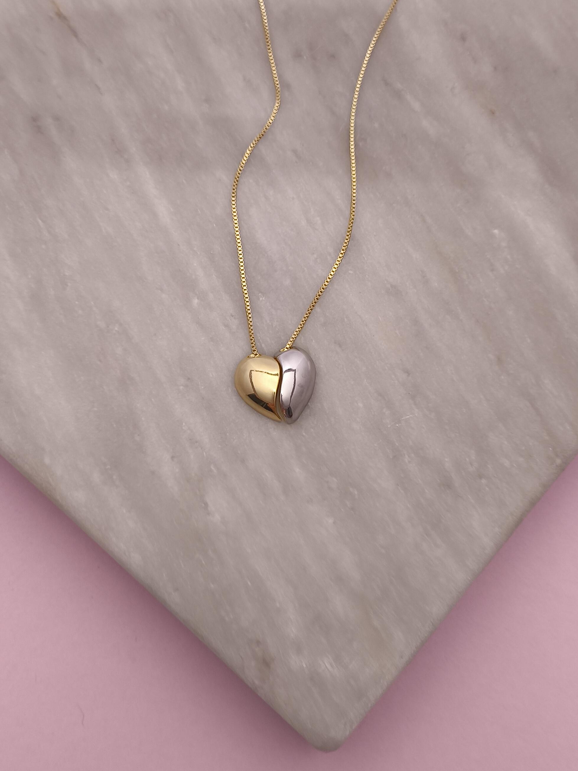Colar com Pingente de Coração Due Colori