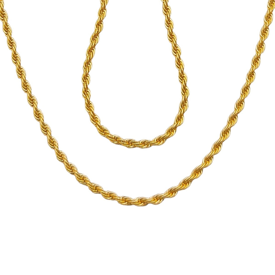 Kit Corrente Cordão Baiano e Pulseira Cordão Baiano Fino
