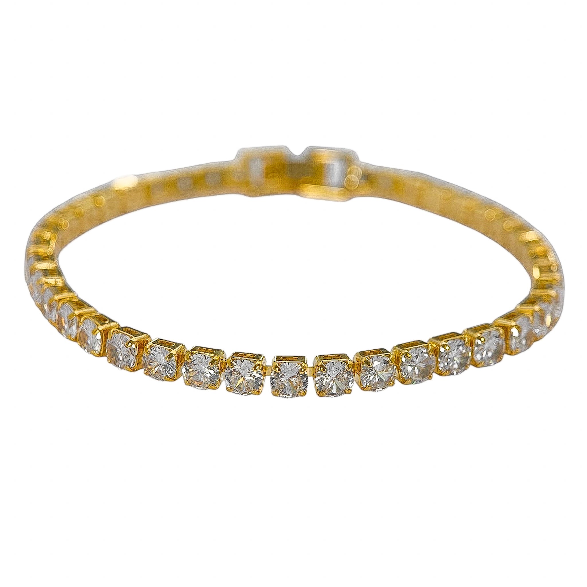 Kit Pulseira Cordão Baiano Grosso e Pulseira Riviera 4 mm