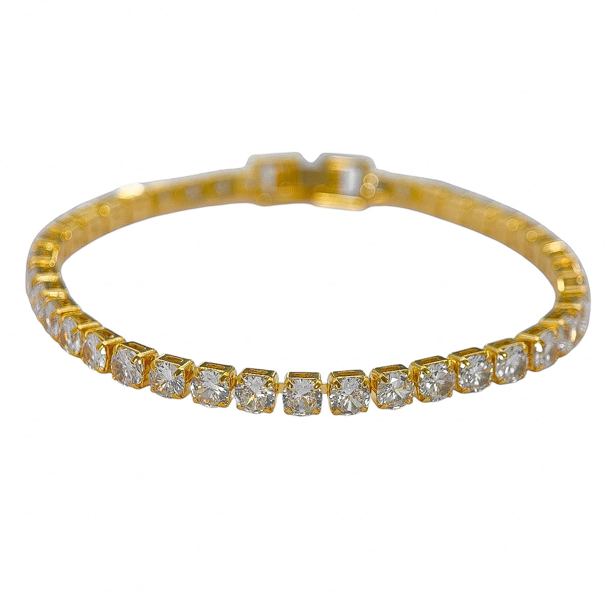 Kit Pulseira Cordão Baiano Grosso e Pulseira Riviera 4 mm