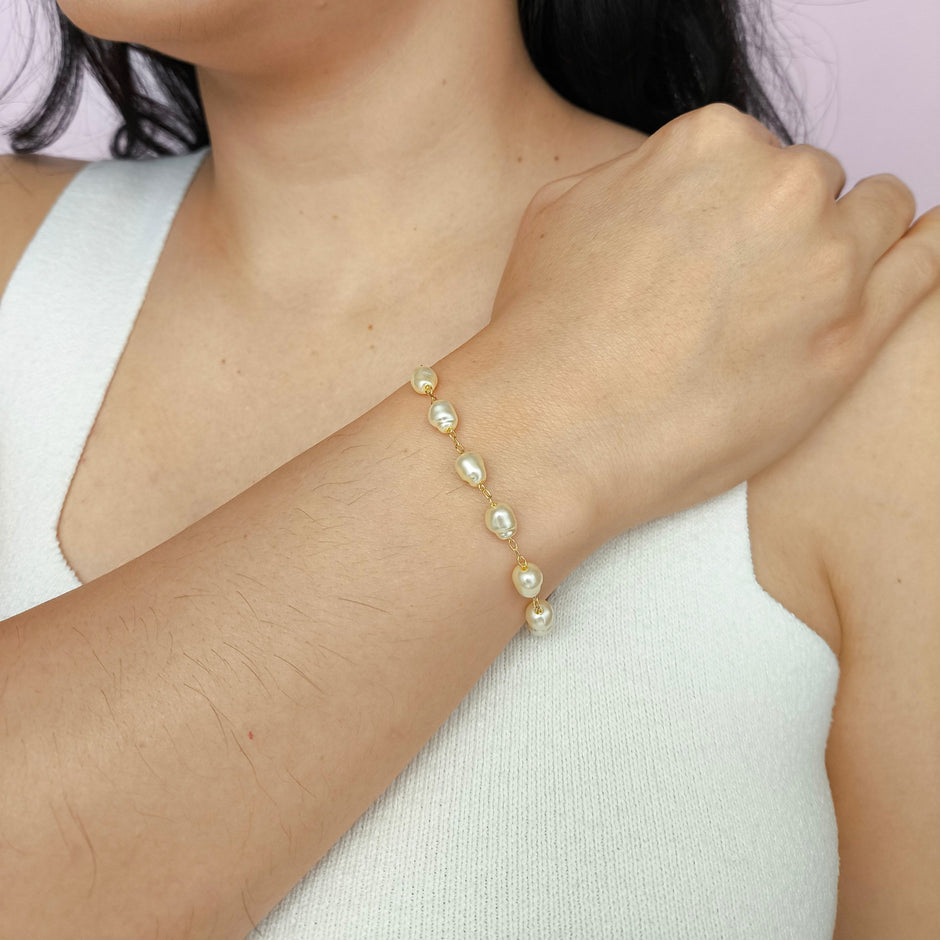 Pulseira com Pérolas Barrocas