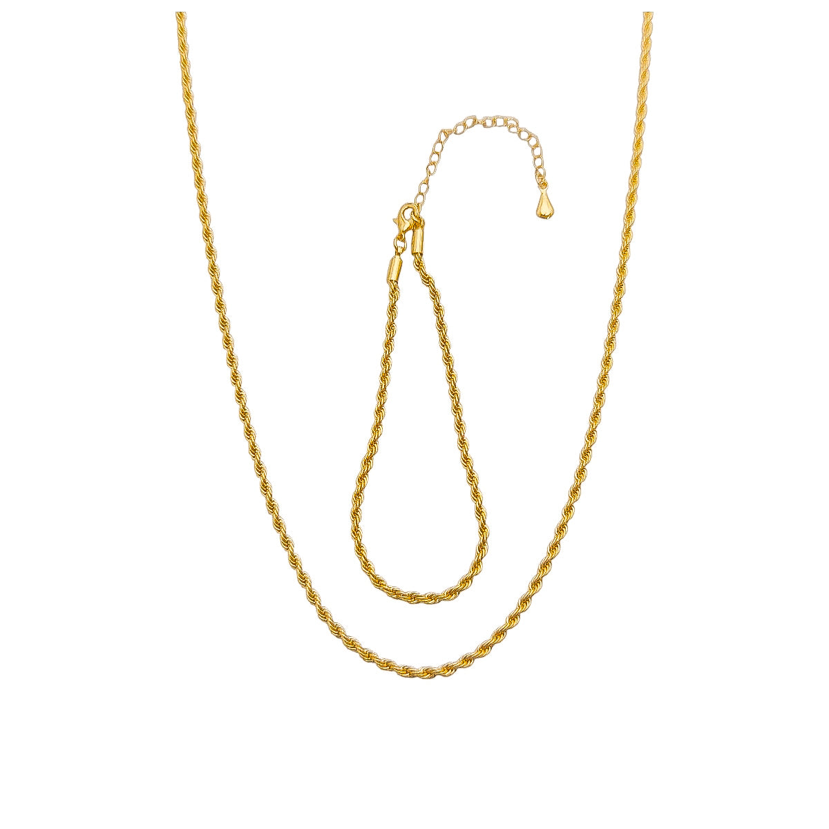 Kit Corrente Cordão Baiano e Pulseira Cordão Baiano Fino