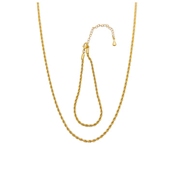 Kit Corrente Cordão Baiano e Pulseira Cordão Baiano Fino