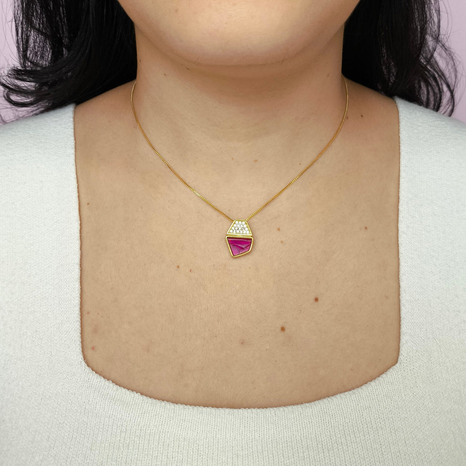 Colar com Pingente Lumina Duo