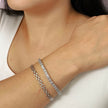 Kit Pulseira Malha Quadrada e Pulseira Riviera Carre 4 mm