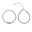 Kit Pulseira Cordão Baiano Grosso e Pulseira Riviera 4 mm