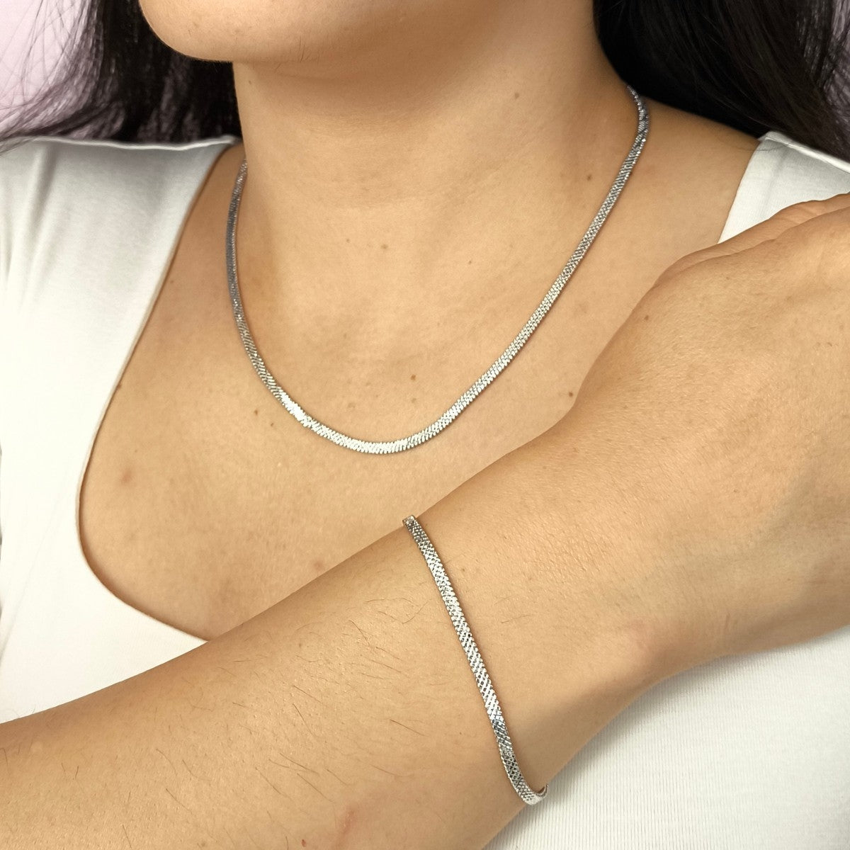 Kit Corrente Diamantada e Pulseira Diamantada