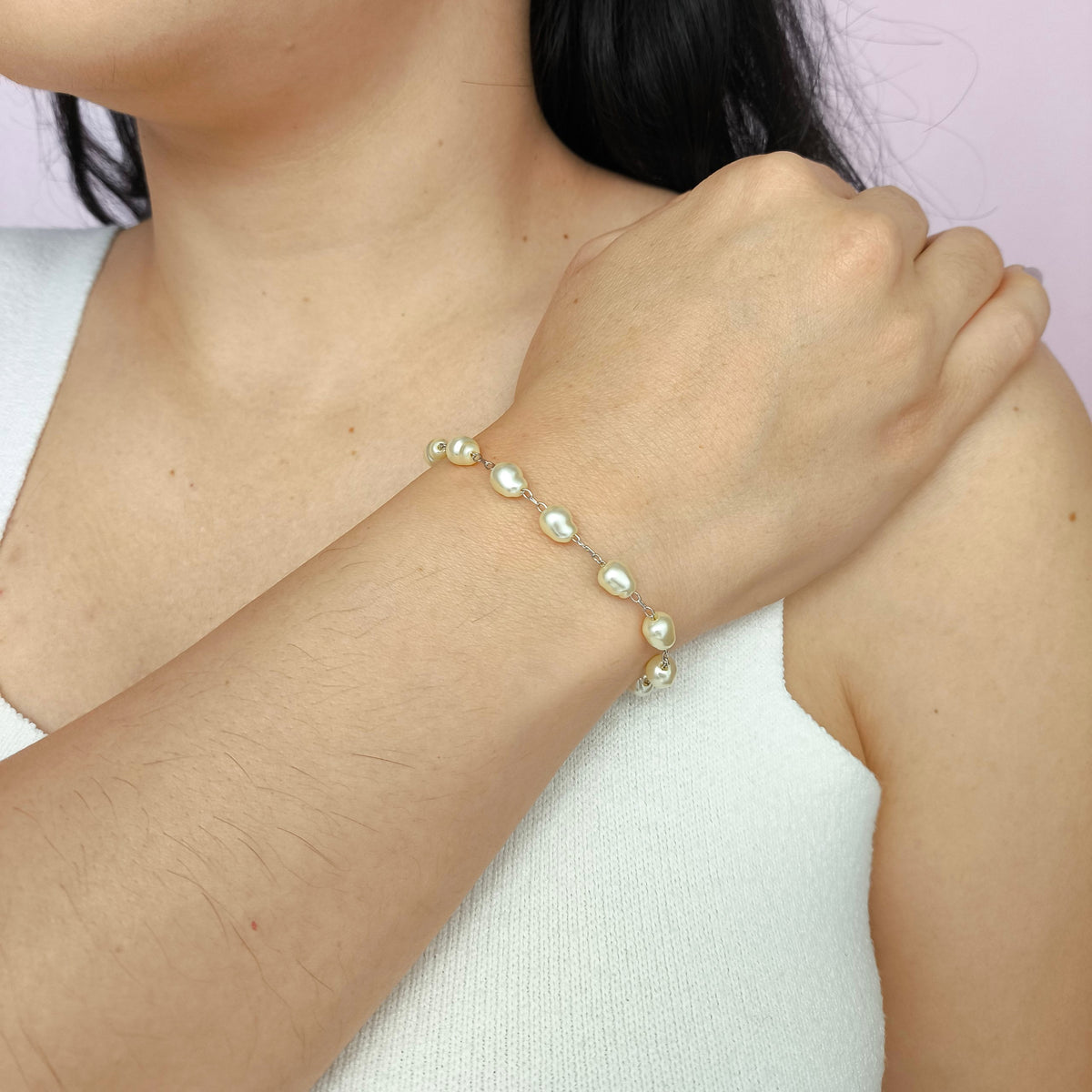 Pulseira com Pérolas Barrocas