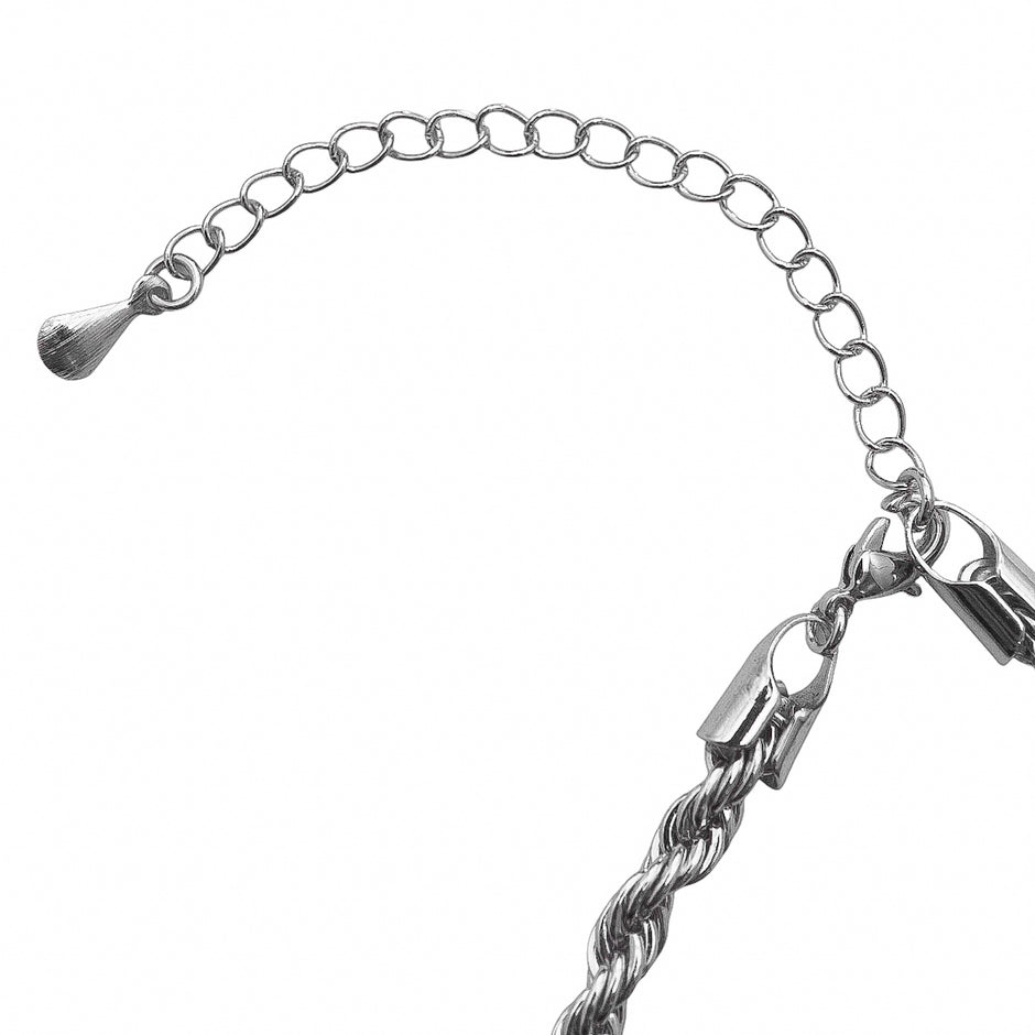 Kit Pulseira Cordão Baiano Grosso e Pulseira Riviera 4 mm