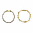 Kit Pulseira Malha Quadrada e Pulseira Riviera Carre 4 mm