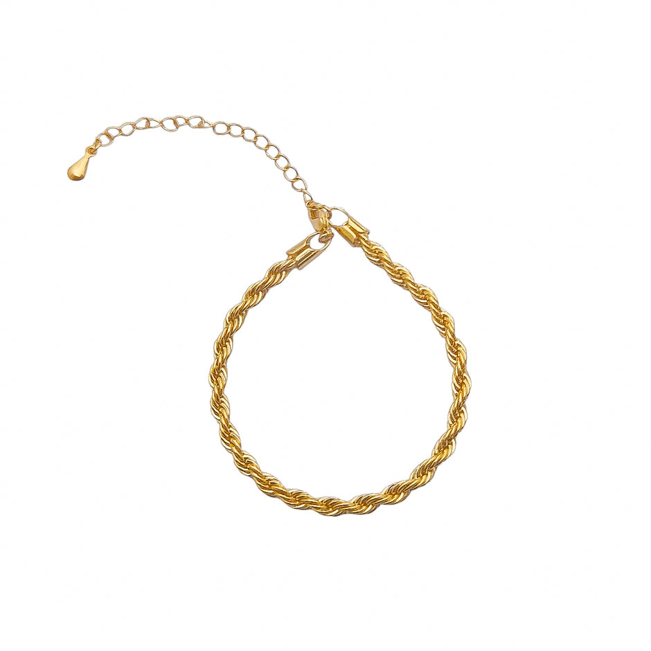 Kit Pulseira Cordão Baiano Grosso e Pulseira Riviera 4 mm