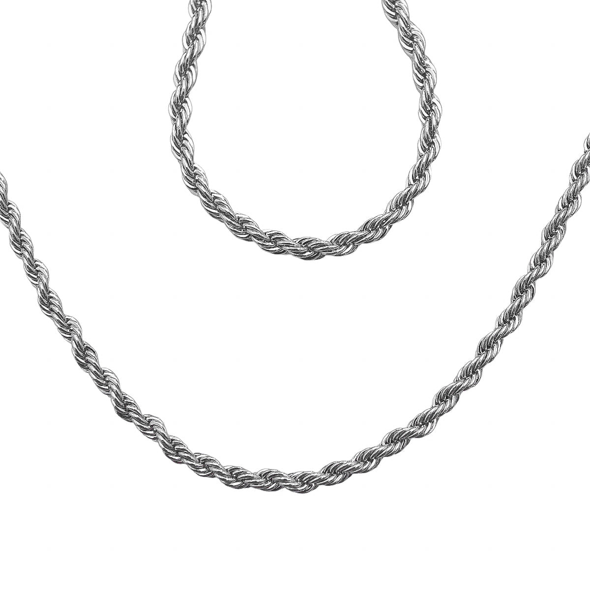 Kit Corrente Cordão Baiano e Pulseira Cordão Baiano Fino