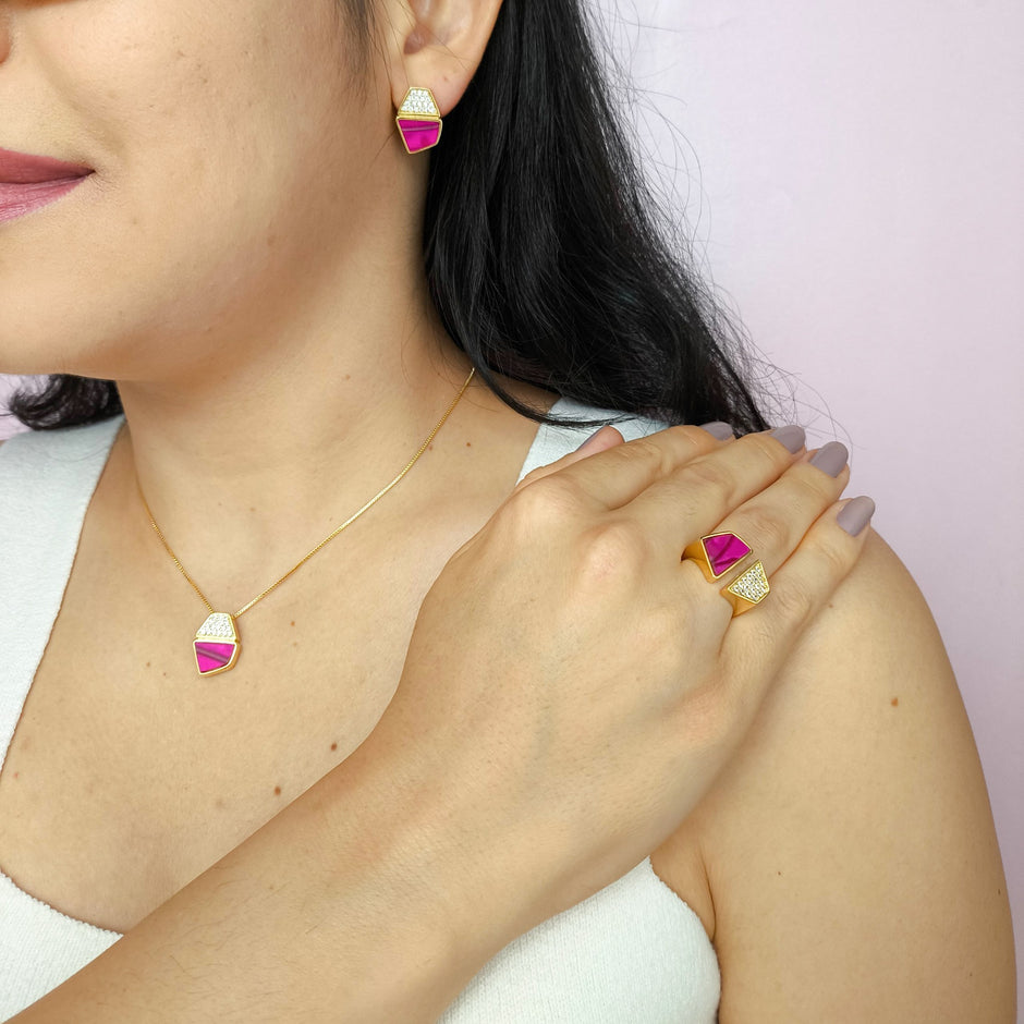 Colar com Pingente Lumina Duo