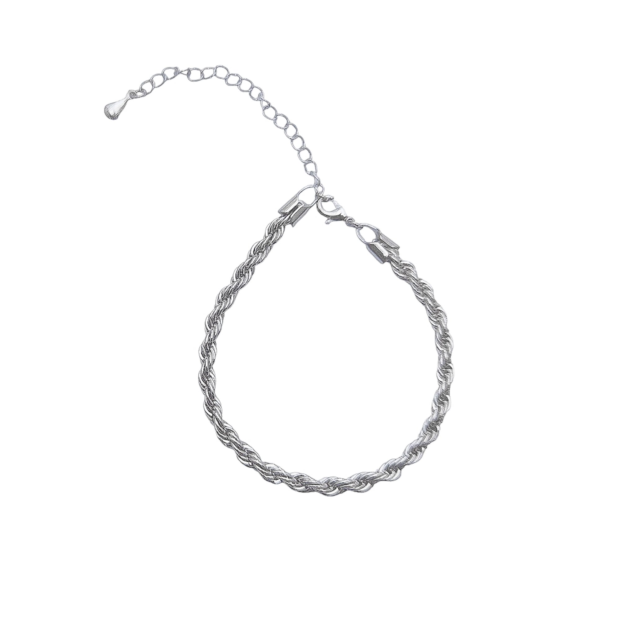 Kit Pulseira Cordão Baiano Grosso e Pulseira Riviera 4 mm