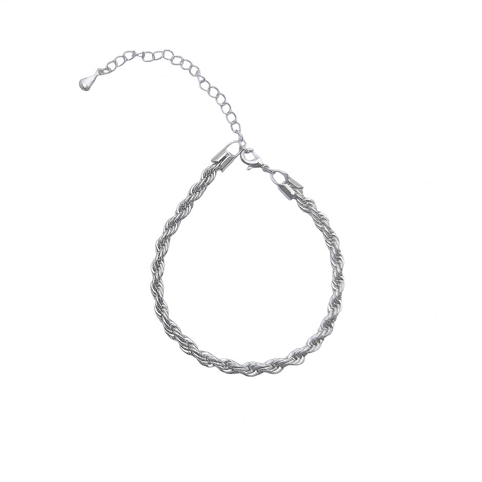 Kit Pulseira Cordão Baiano Grosso e Pulseira Riviera 4 mm